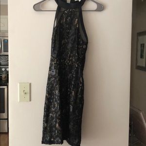 black high neck dress